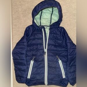 Mini Boden Navy Jacket with Mint Green Lining Size 7-8